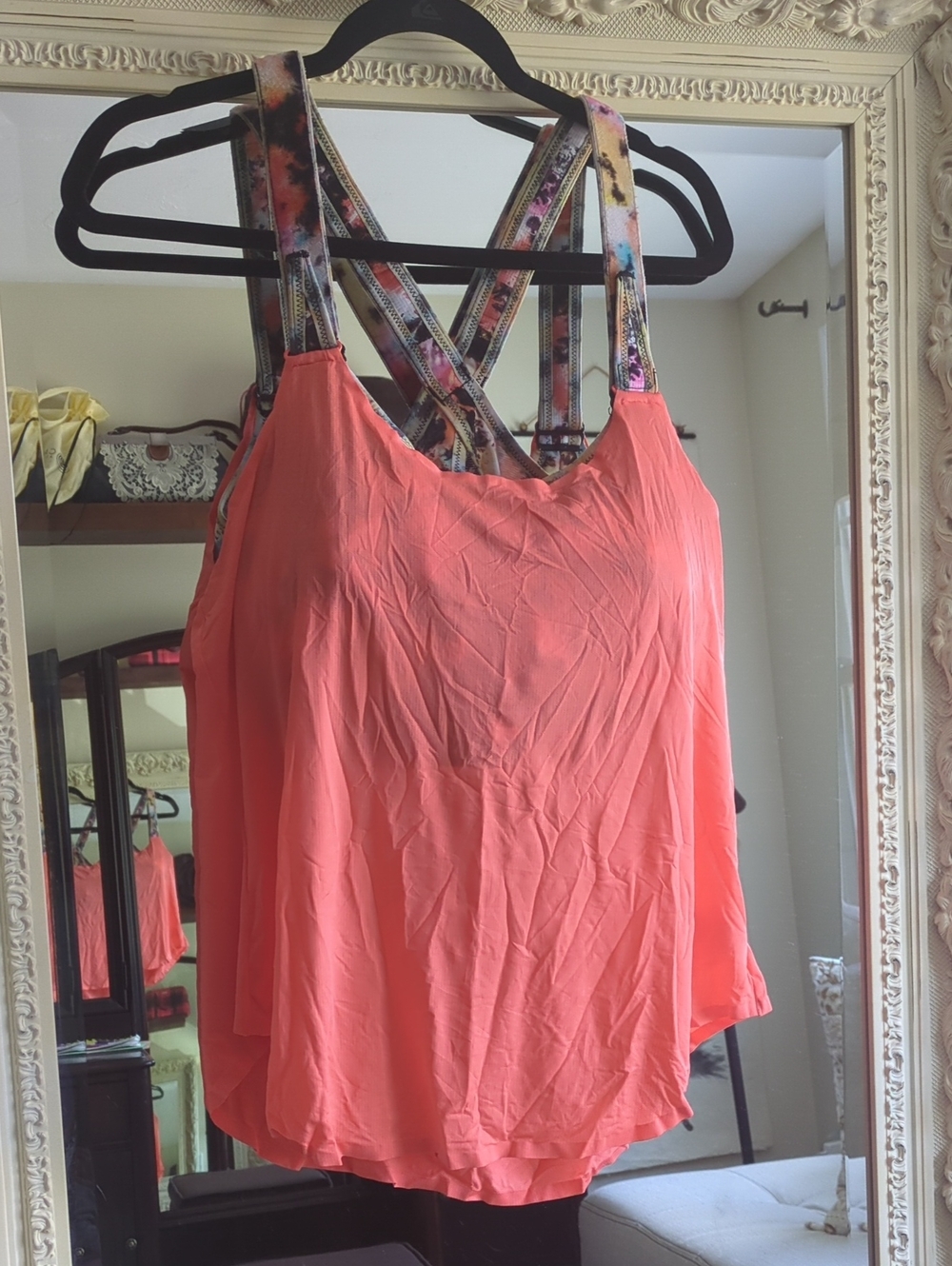 ShefitTie-Dye Sports Bra with Sportshirt Slider